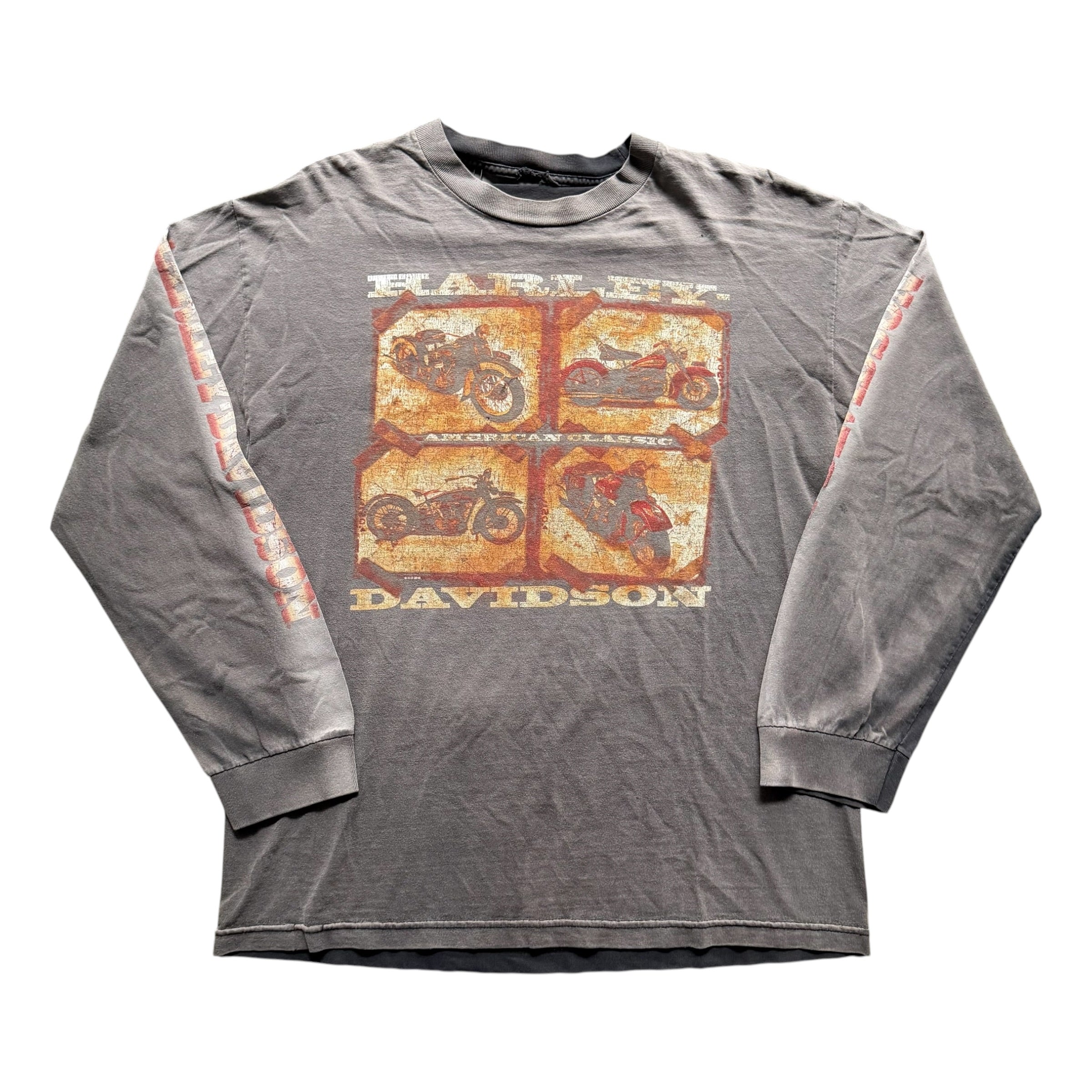 Harley Davidson 1990 Faded Long Sleeve Graphic Tee