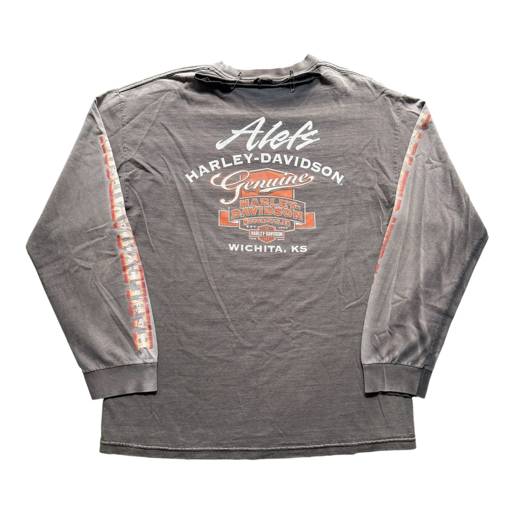 Harley Davidson 1990 Faded Long Sleeve Graphic Tee